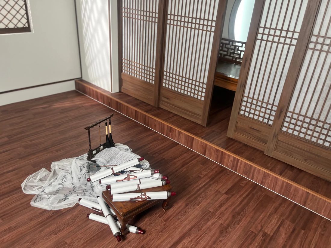 A룸 동양풍 — 격자문 세트
